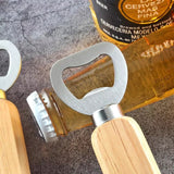 Portable Stainless Steel Bottle Opener Wood Handle Drink Cap Lid Beer Bottle Opener