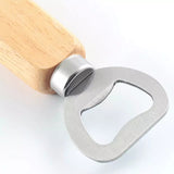 Portable Stainless Steel Bottle Opener Wood Handle Drink Cap Lid Beer Bottle Opener