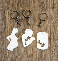 Pregnancy Set White Acrylic Keyring