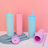 ***NEW COLOURS ADDED*** READY TO SEND Matt Pastel Coloured 16oz Skinny Tumbler - High Quality