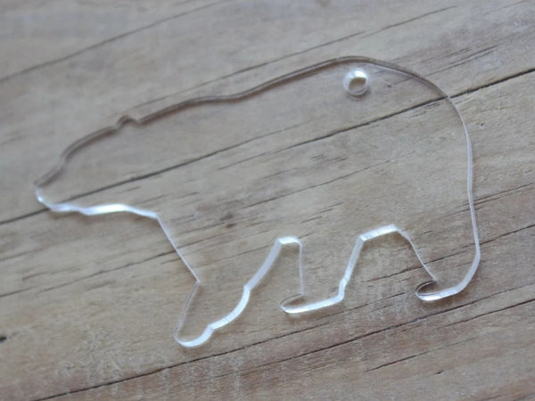 Polar Bear Clear Acrylic Keyring