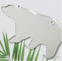 Polar Bear Silver Mirror Glitter Acrylic Keyring