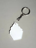 Cupcake Clear Blank Acrylic Keyring – Small