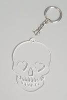 Skull Clear Acrylic Keyring