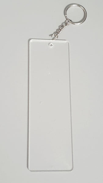 Bookmark Rectangle Clear Acrylic Keyring