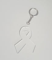 Cancer Awareness Ribbon Clear Acrylic Keyring