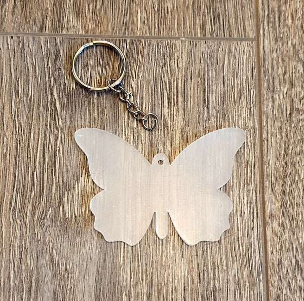 Butterfly Clear Acrylic Keyring